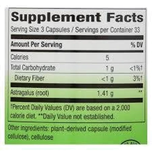 Nature's Way Astragalus Root 470 mg 100 Caps Астрагал: Форма выпуска Капсулы