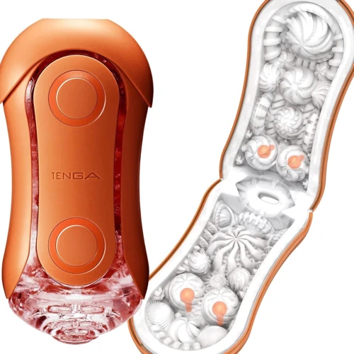 Мастурбатор Tenga Flip Orb Sunset Orange (с изменяемым сжатием, со стимулирующими шариками внутри)