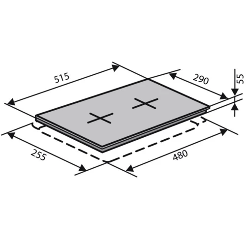 Варочная поверхность газовая Ventolux HSF320G RS (BK) 3: Рабочая поверхность стекло (закаленное)