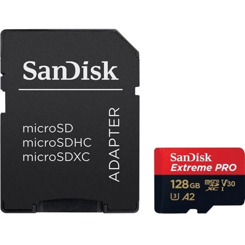 Карта памяти SanDisk 128GB microSDXC Class 10 UHS-I U3 V30 A2 Extreme Pro + adapter (SDSQXCY-128G-GN6MA)