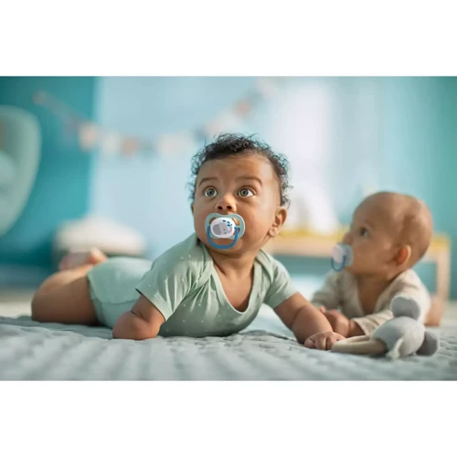 Пустышка ортодонтическая Philips AVENT Ultra Air Animal для мальчиков 0-6 мес 2 шт (SCF080/05) фото 6