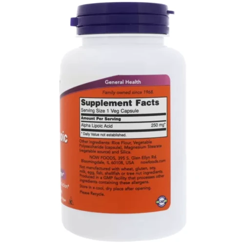 NOW Foods Alpha Lipoic Acid 250 mg 60 cap: Тип Альфа-ліпоєва кислота