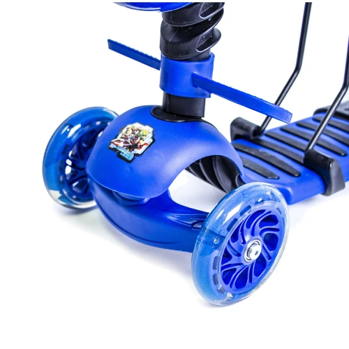 Самокат Scooter "Бджілка" 5in1. Heroes. Blue (багатофункціональний, зі світлом і музикою): Кількість коліс 3