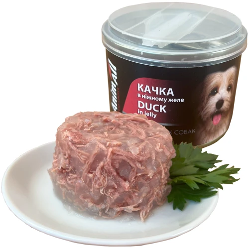 Вологий корм AnimAll для собак Качка в ніжному желе 195г