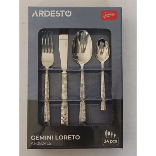 Набор столовых приборов Ardesto Gemini Loreto 24 прибора (AR0824LS): Наименование нержавеющая сталь