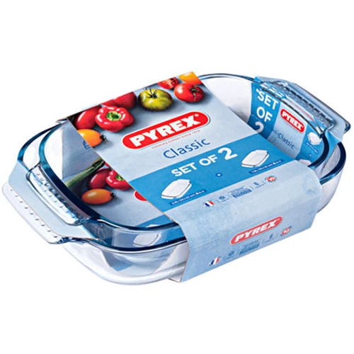 Набір форм Pyrex CLASSIC 2предметов скл прямокутний 35х23, 30х19см (912S967): Кришка немає