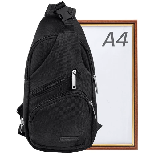 Мужская сумка-слинг DNK Leather черная (DNK-JOKER-2-BAG-1): Пол Мужской
