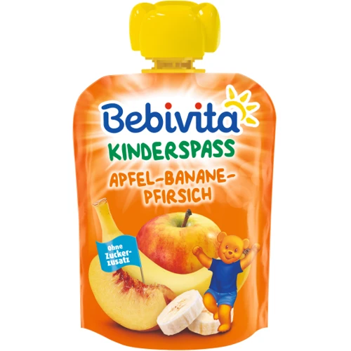 Пюре Bebivita яблуко-банан-персик, 90 мл (4018852007517)