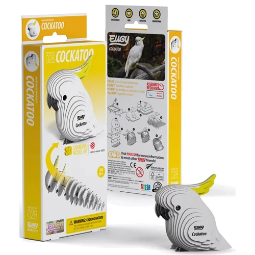 Сборная 3D модель Eugy Зоопарк: Попугай Какаду (XEG-028)