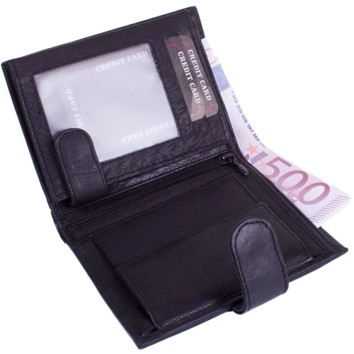 Мужской кошелек DNK Leather черный (DNKGN4L-CCF-black): Материал Натуральная кожа