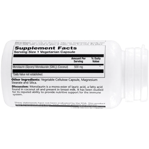 Solaray Monolaurin 500 mg 60 Veggie Caps Монолаурин: Форма выпуска Капсулы