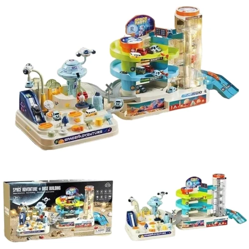 Гараж Космическая база: лифт, музыка, свет, подвижные детали, машинки (T915A)