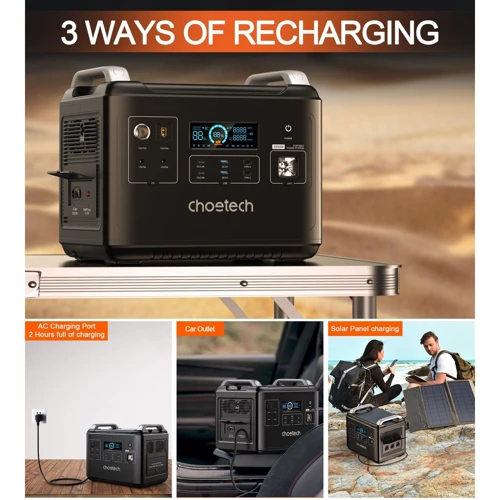Зарядная станция Choetech 2000W 1997Wh Black (BS006): Размер, мм 392x279x323