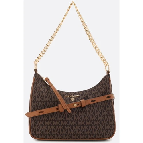 Женская сумка хобо Michael Kors JET SET CHARM MD CONV POUCHETTE XBODY темно-коричневая (32R3GT9C8B252)