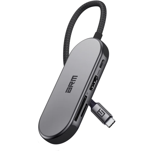 Адаптер ArmorStandart Adapter USB-C to HDMI+USB-C+3xUSB+TF/SD Grey (ARM69366): Интерфейс подключения USB-C