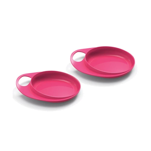 Тарілка для годування Nuvita Easy Eating дрібна 2шт. Рожева (NV8451Pink)