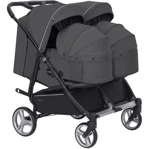 Универсальная коляска 2 в 1 для двойни Carrello Connect Serious Black (CRL-5502/1): Материал колес EVA