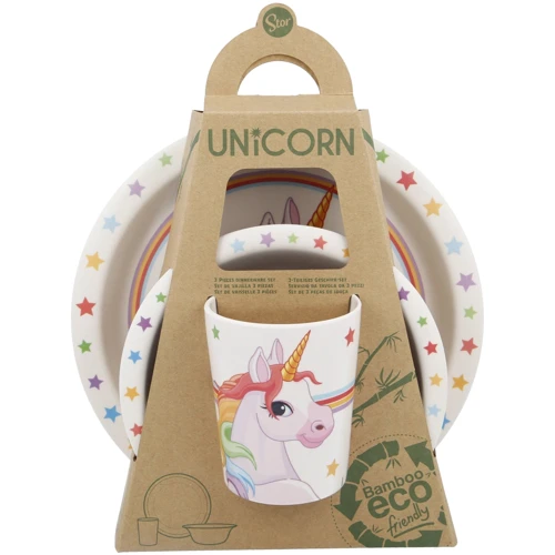 Набор посуды Stor Bamboo Set Unicorns 3 пр.: Материал бамбук