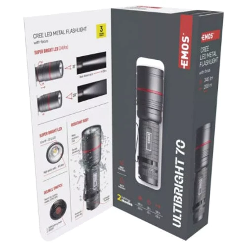 Фонарь туристический EMOS P3170 340Lm 3AAA Metal P3170: Элементы питания 3 х AAA