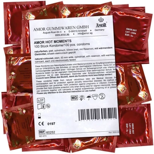 Презервативы Amor Hot Moments, 100 шт.: Тип Для максимальной защиты