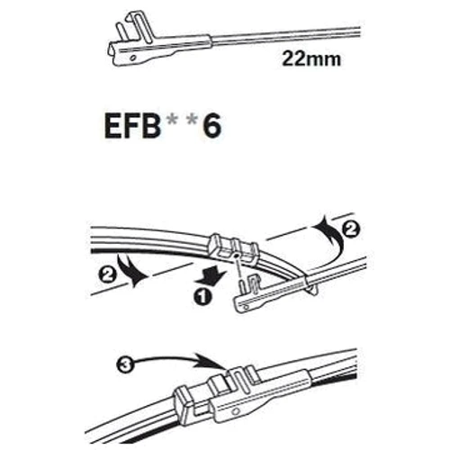 Двірник безкаркасний TRICO ExactFit Flat (650мм) EFB656: Конструкція безкаркасні