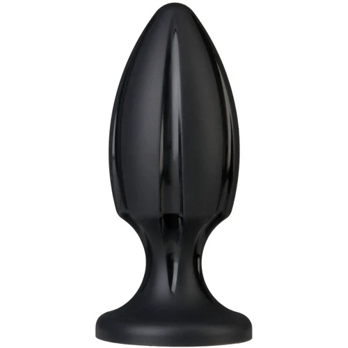 Анальный плаг с каналами для смазки Doc Johnson Platinum Premium Silicone - The Rocket - Black