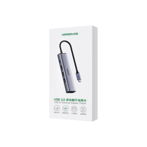 Адаптер Ugreen Adapter CM475 USB-C to USB-C+3xUSB3.0+RJ45 Gray (20932) фото 9