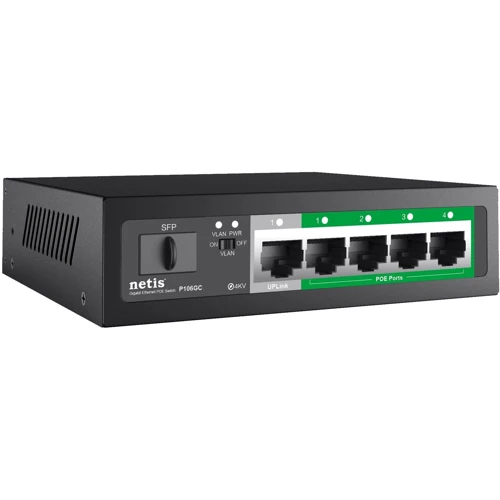 Мережевий комутатор NETIS SYSTEMS P106GC: Тип Коммутатор неуправляемый