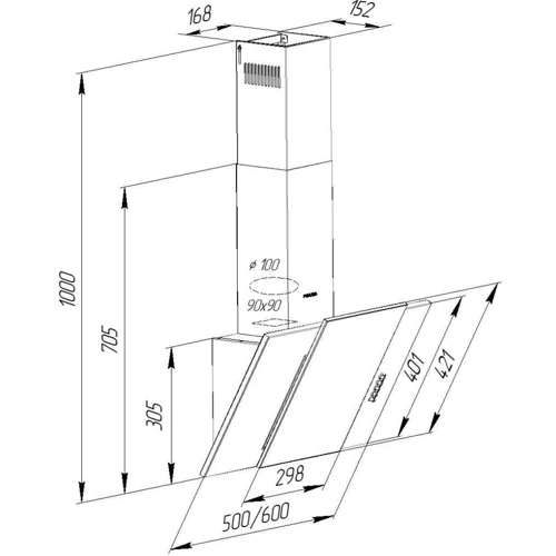 Вытяжка Pyramida KZ 50 IV: Тип монтажа Настенный