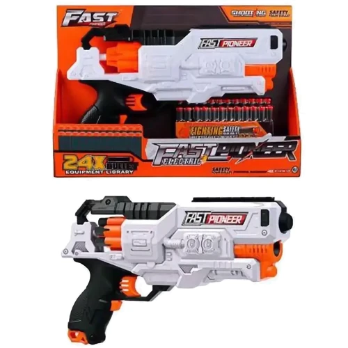 Іграшковий пістолет Fast Pioneer Electric з м'якими патронами 24 шт. (BIG501)