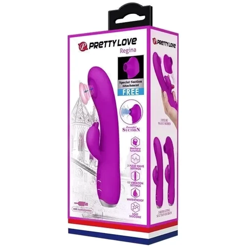 Вибратор с вакуумной стимуляцией клитора Pretty Love - Regina, BI-014727