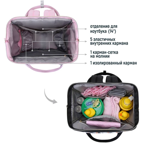 Сумка для мами Mommore рожева (0090211A012)