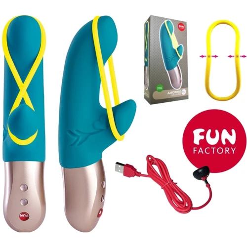 Вибратор Fun Factory AMORINO petrol - neon yellow