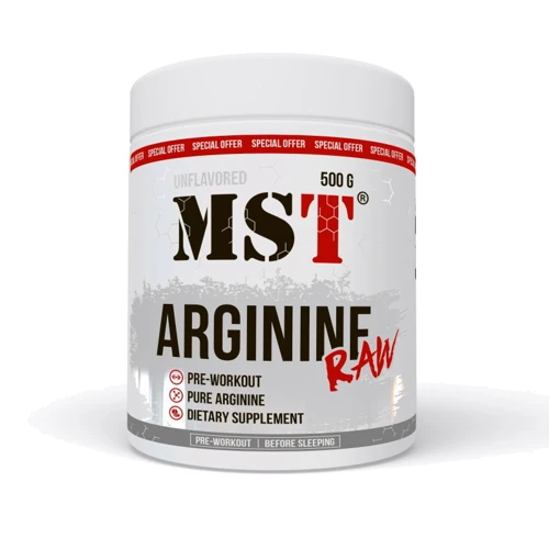 Аминокислота для спорта MST Arginine RAW 500 g /100 servings/ Unflavored