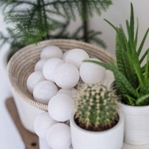 Гирлянда Cotton ball lights на 10 шаров 2,7м, White: Длина, м 2.7