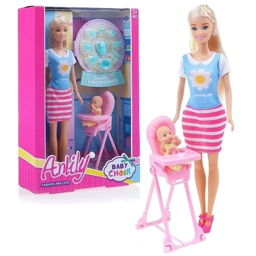 Кукла Anlily (младенец, аксессуары, стульчик для кормления) (99233)