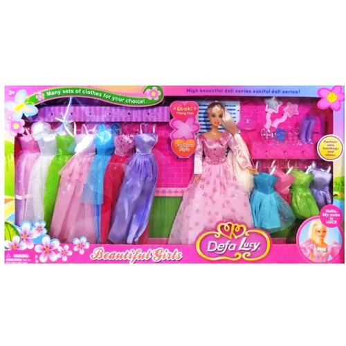 Детская кукла Defa с набором одежды (8027(Pink))