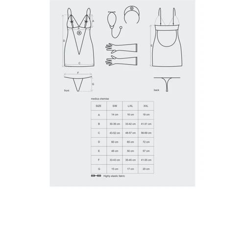Костюм медсестры Obsessive Medica set L/XL