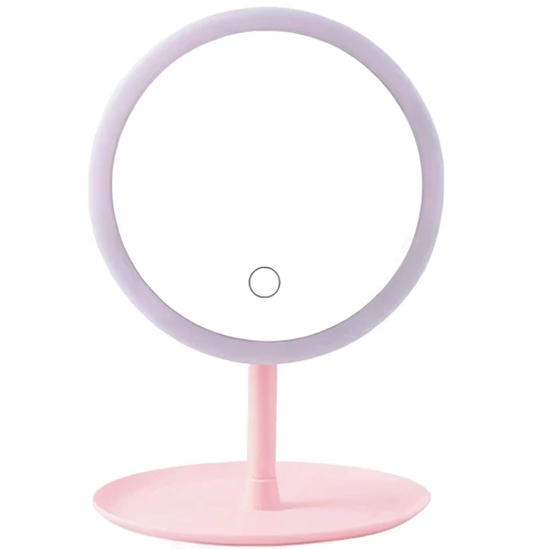 Зеркало для макияжа Xiaomi DOCO Daylight Mirror HZJ001 USB pink фото 4