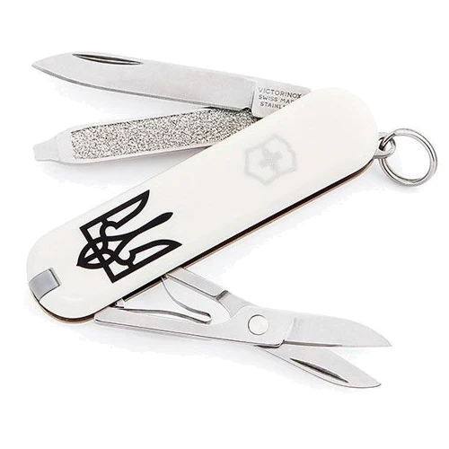 Мультитул Victorinox Classic Sd Ukraine 58мм / 7предметов / білий / Тризуб (0.6223.7R1)