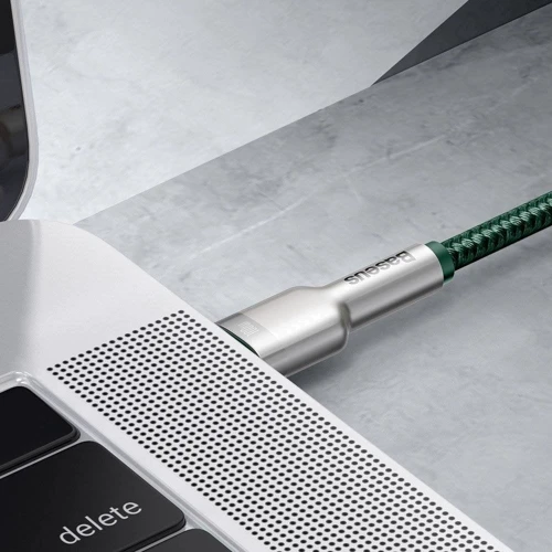Кабель Baseus Cable USB-C to USB-C Cafule Metal 100W 1m Green (CATJK-C06) фото 4