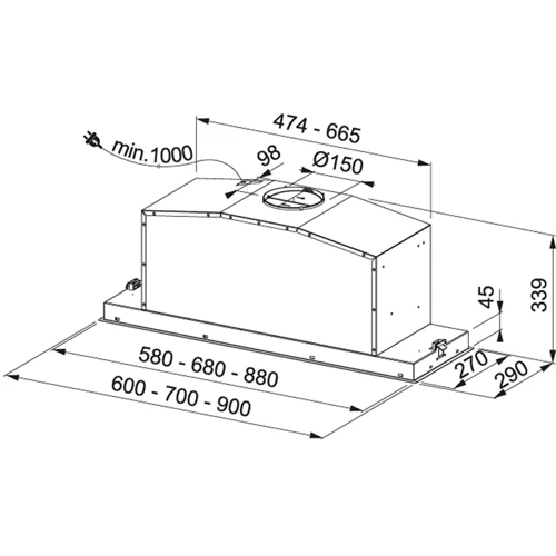 Витяжка Franke Box Plus FBI FLUSH 702 XS (305.0553.930): Тип фільтра повітря Рециркуляция, Отвод
