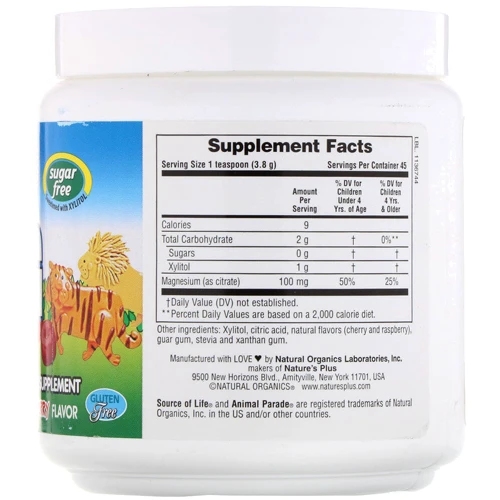 Nature's Plus, Animal Parade, Mag Kidz, Children's Magnesium, Natural Cherry Flavor, 0.37 lb (171 g) (NTP29943): Тип магній