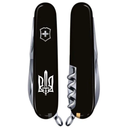 Мультитул Victorinox Spartan Ukraine 91мм/12 функций/черный /Трезубец ОУН (1.3603.3_T0300u): Тип мини-мультитул