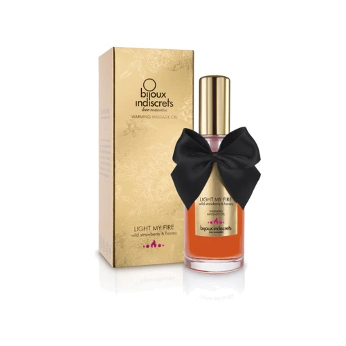 Согревающее массажное масло Bijoux Cosmetiques Light My Fire земляника с медом, 100 мл