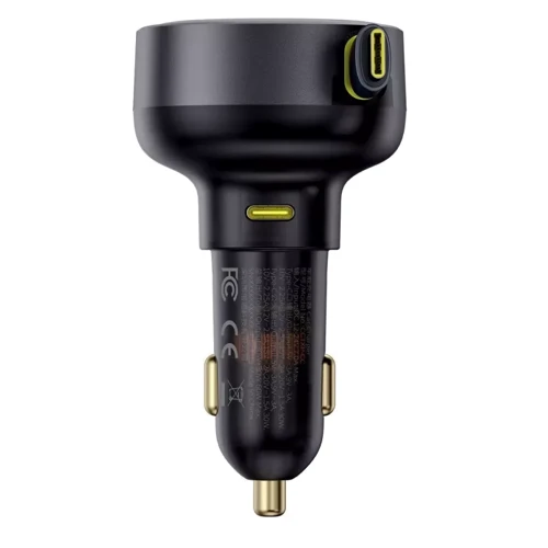 Зарядное устройство Baseus Car Charger USB-C Enjoyment Pro with Cable 60W Black (C00057802111-01): Сила тока 2.4А и более