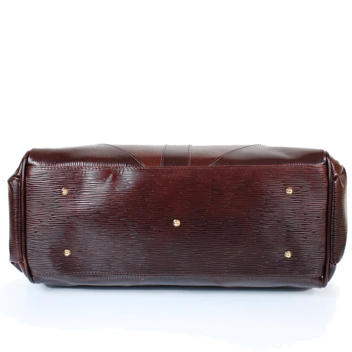 Женская сумка саквояж Laskara коричневая (LK-DD233-choco-cognac): Фактура Тиснение, Матовая