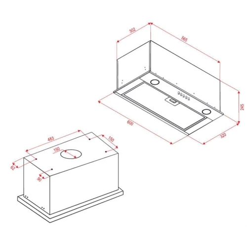 Вытяжка Perfelli BI 6812 W LED: Тип воздухоочистителя Рециркуляция, Отвод