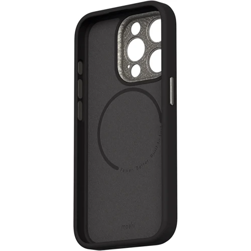Чехол для iPhone Moshi Napa Slim Hardshell Case Midnight Black (99MO231103) for iPhone 15 Pro: Материалы искусственная кожа