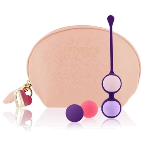 Набор вагинальных шариков Rianne S: Pussy Playballs Nude, монолитные + косметичка